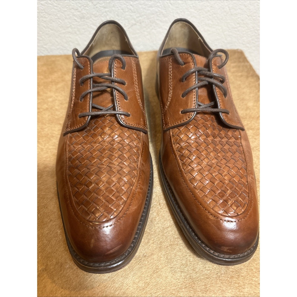 Johnston & Murphy Meade Woven  MOC Toe Derby Mens 8M w/ Lulu Toe Tips‎ Tree